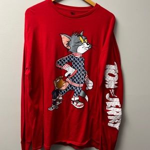 Red long sleeve T-shirt